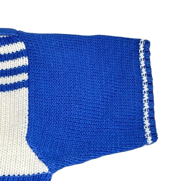 VINTAGE CHAUS Blue White Short Sleeve Sweater Knit Top Women's Size L - Picture 10 of 16